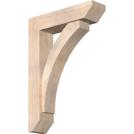 Ekena Millwork Thorton Slat Smooth Bracket w/ Offset Brace, Douglas Fir, 7 1/2"W x 30"D x 42"H BKT0806X30X42THR06SDF